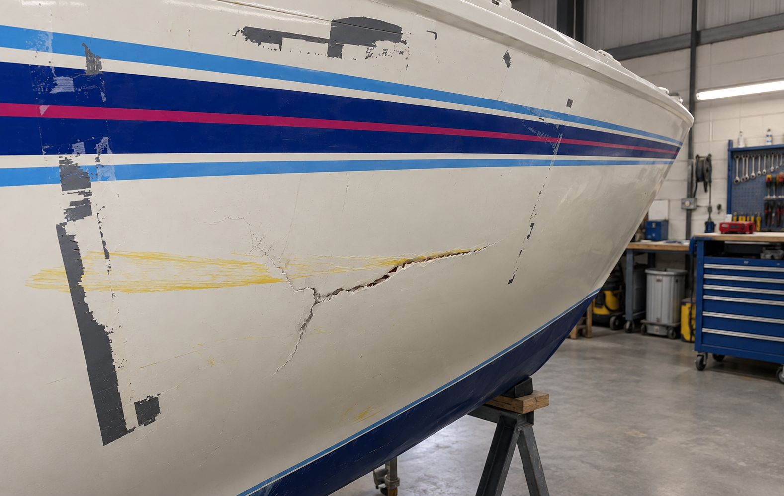 Impact damage — before repair