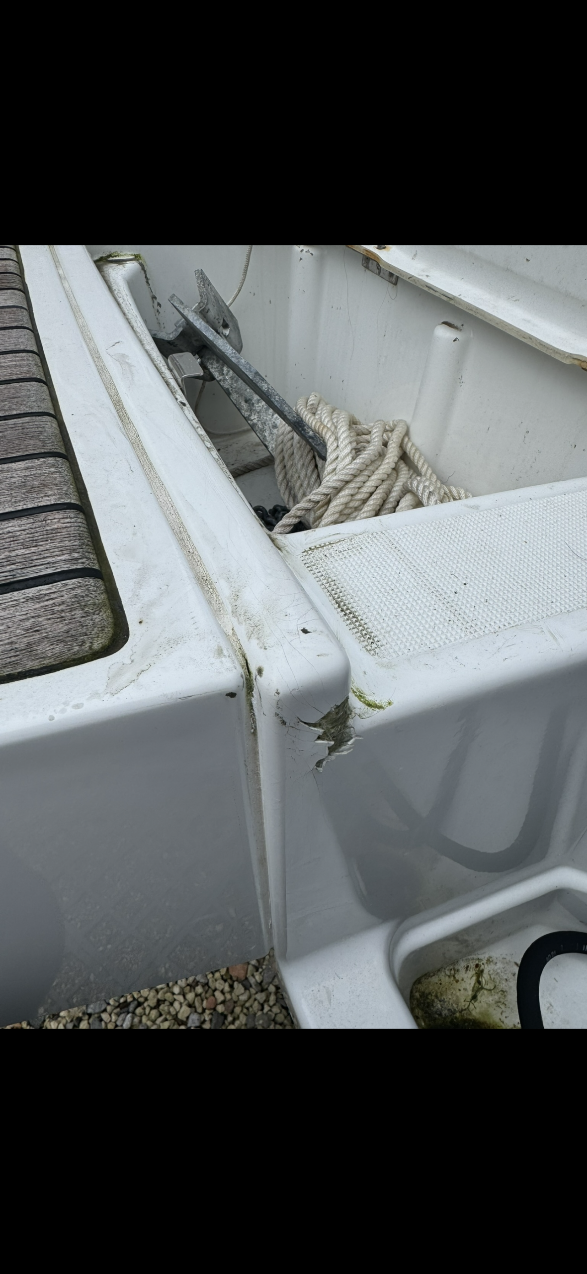 Gelcoat repair — before repair
