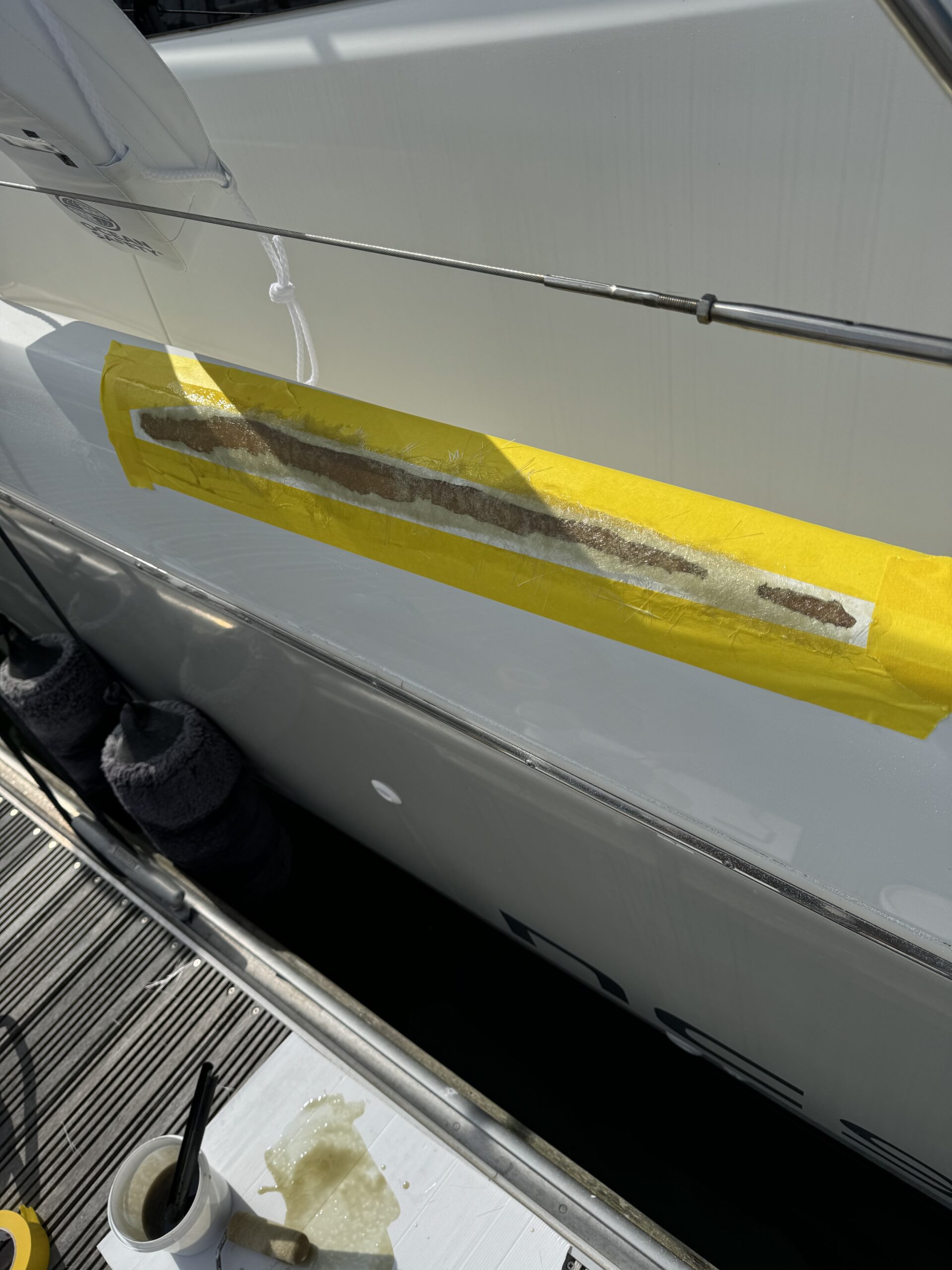 GRP gauge repair — before repair